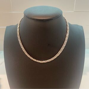 Trifari Silver Tone C Style Choker Necklace